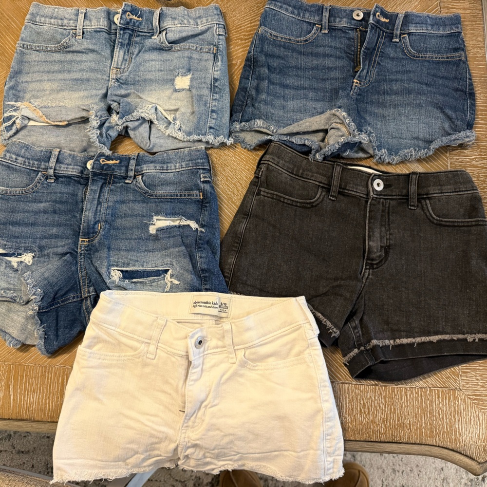 Lot of 5 Girls Abercrombie Kids Jean Shorts 9/10